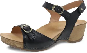 Dansko Tricia Wedge Sandal for Women – Cushioned, Contoured Footbed for All-Day Comfort and Support – Adjustable Hook & Loop Straps with Buckle Detail – Lightweight Rubber Outsole