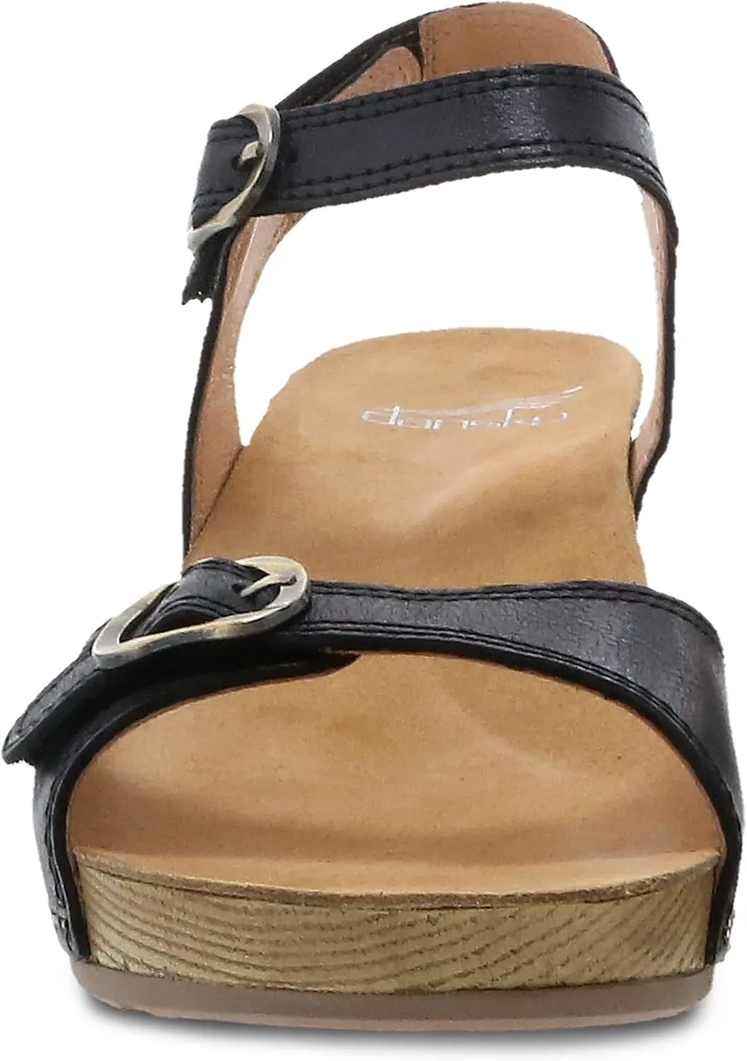 Dansko Tricia Wedge Sandal for Women – Cushioned, Contoured Footbed for All-Day Comfort and Support – Adjustable Hook & Loop Straps with Buckle Detail – Lightweight Rubber Outsole