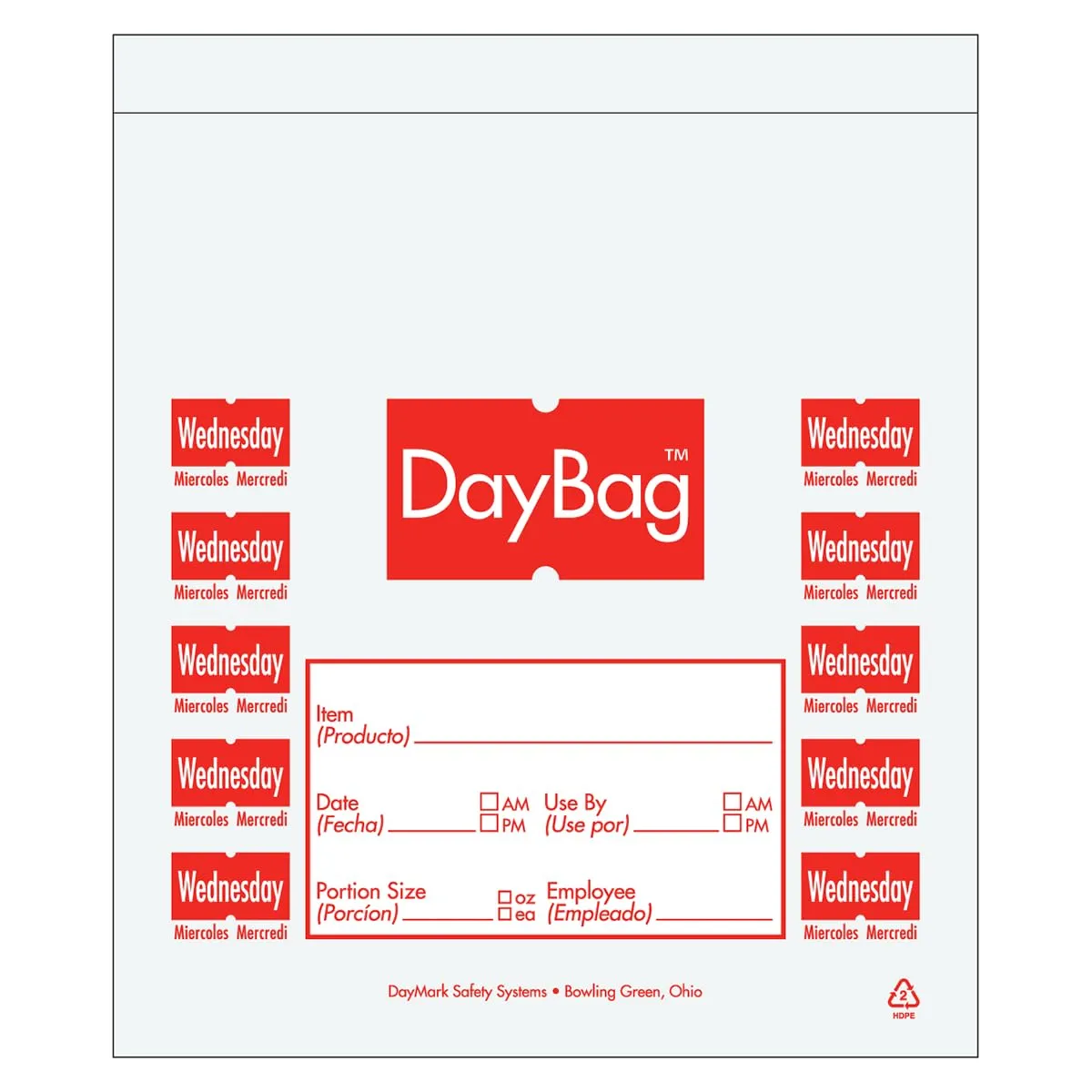 DayMark 113015 5.5 Day Of The Week Wednesday Portion Bag - 2000 / BX"