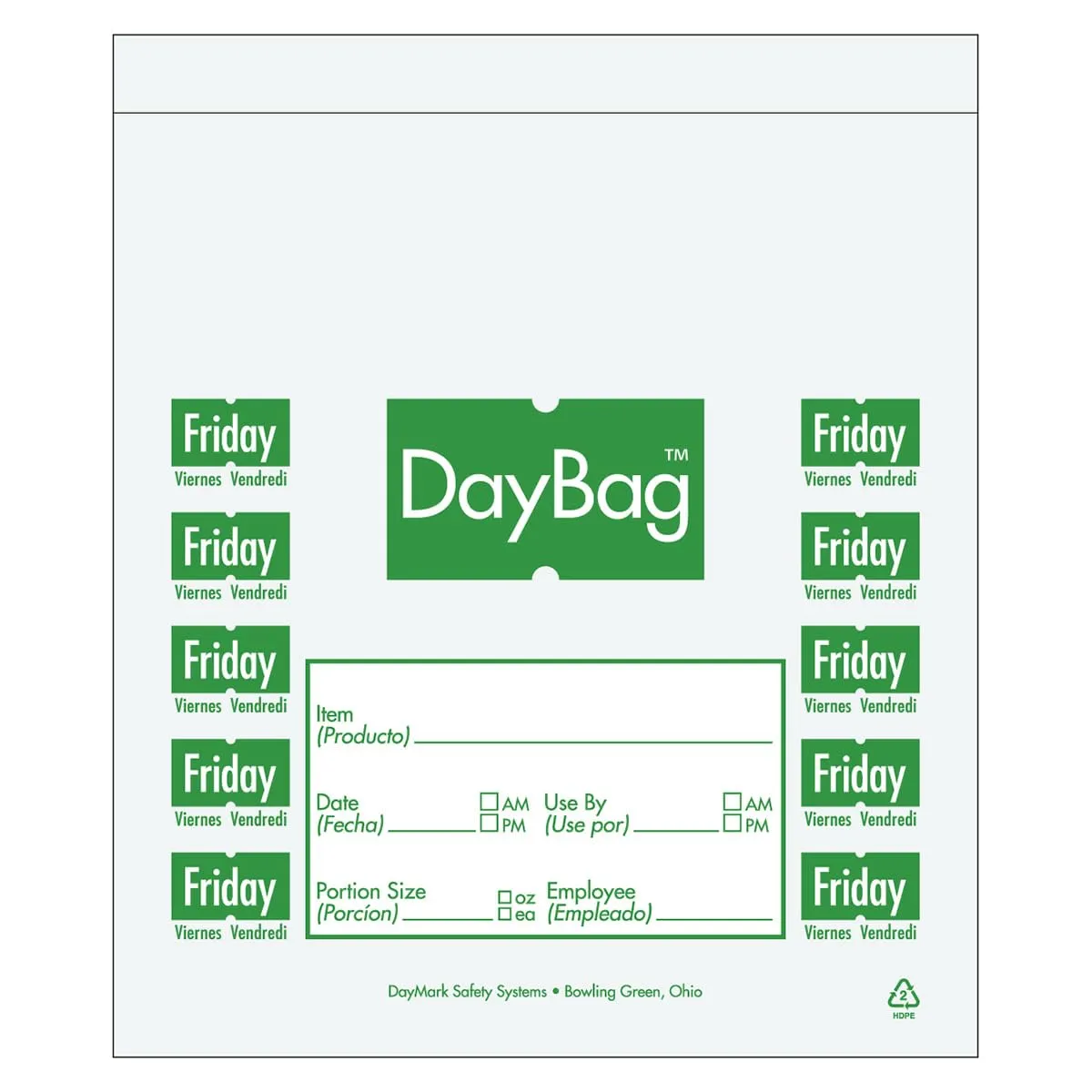 DayMark 113017 5-1/2 Day of the Week Friday Portion Bag - 2000 / BX"