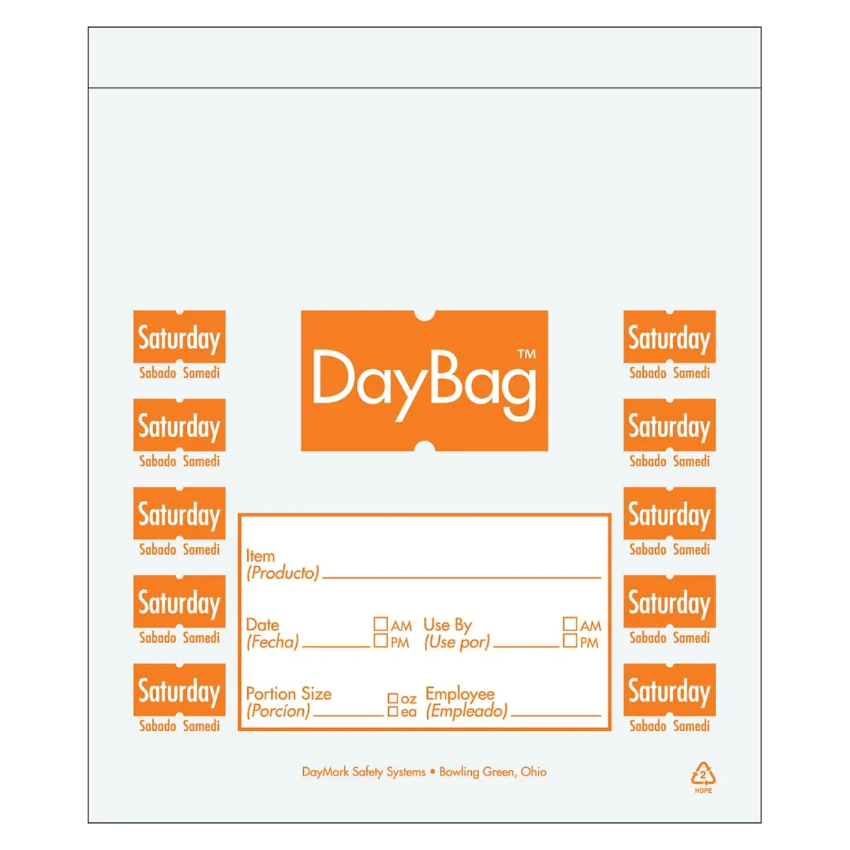 DayMark 113018 5-1/2 Day of The Week Saturday Portion Bag - 2000 / BX"