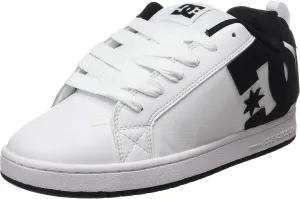 DC Shoes Men's Court Graffik Skate Shoe, White Black Black, 17