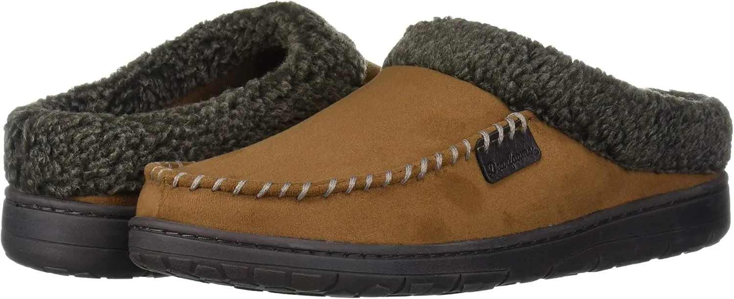 Dearfoams Mens Indoor/Outdoor Breathable Memory Foam Brendan Clog House Shoe Slipper with Wide Widths
