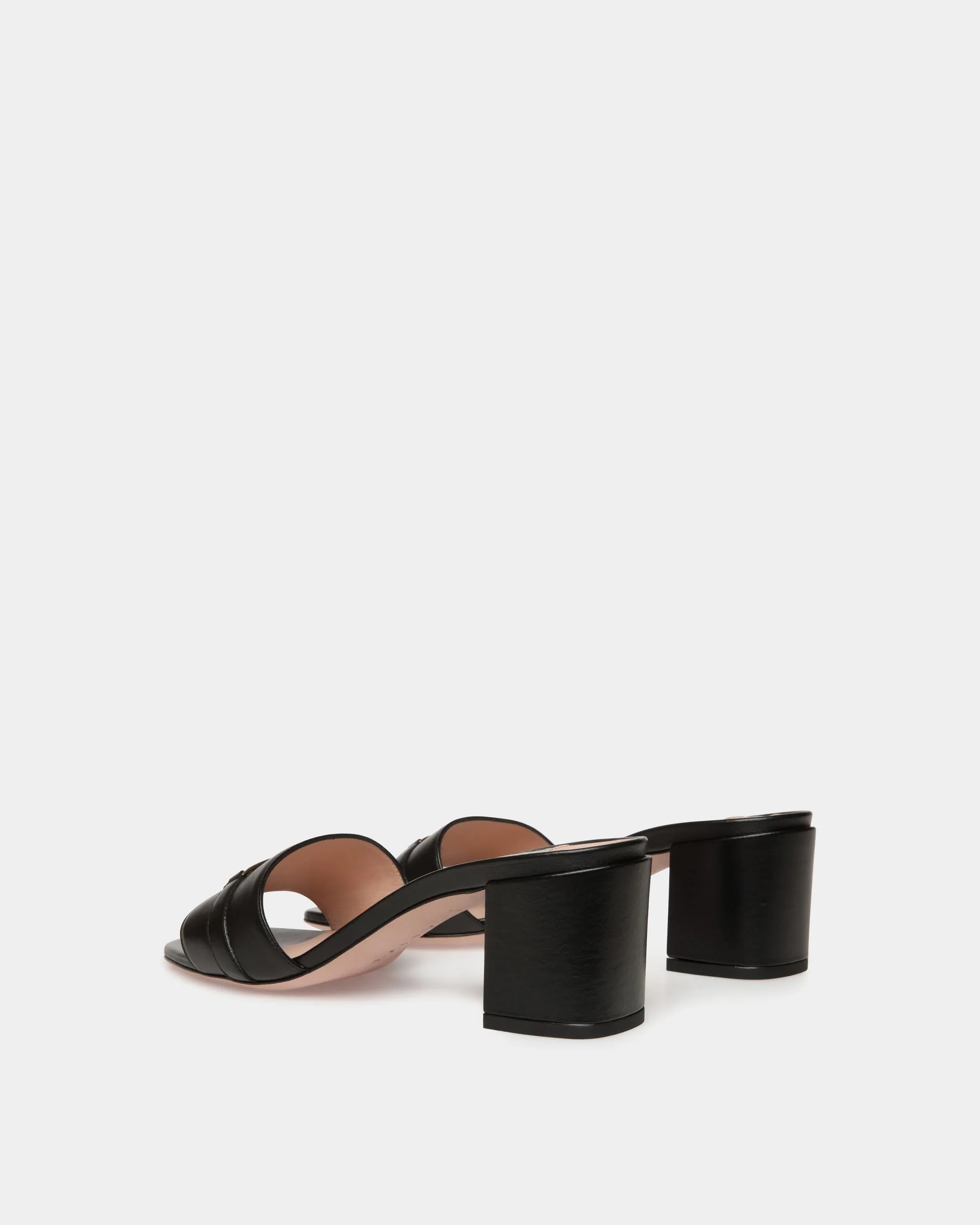 Deco Sandal in Black Leather