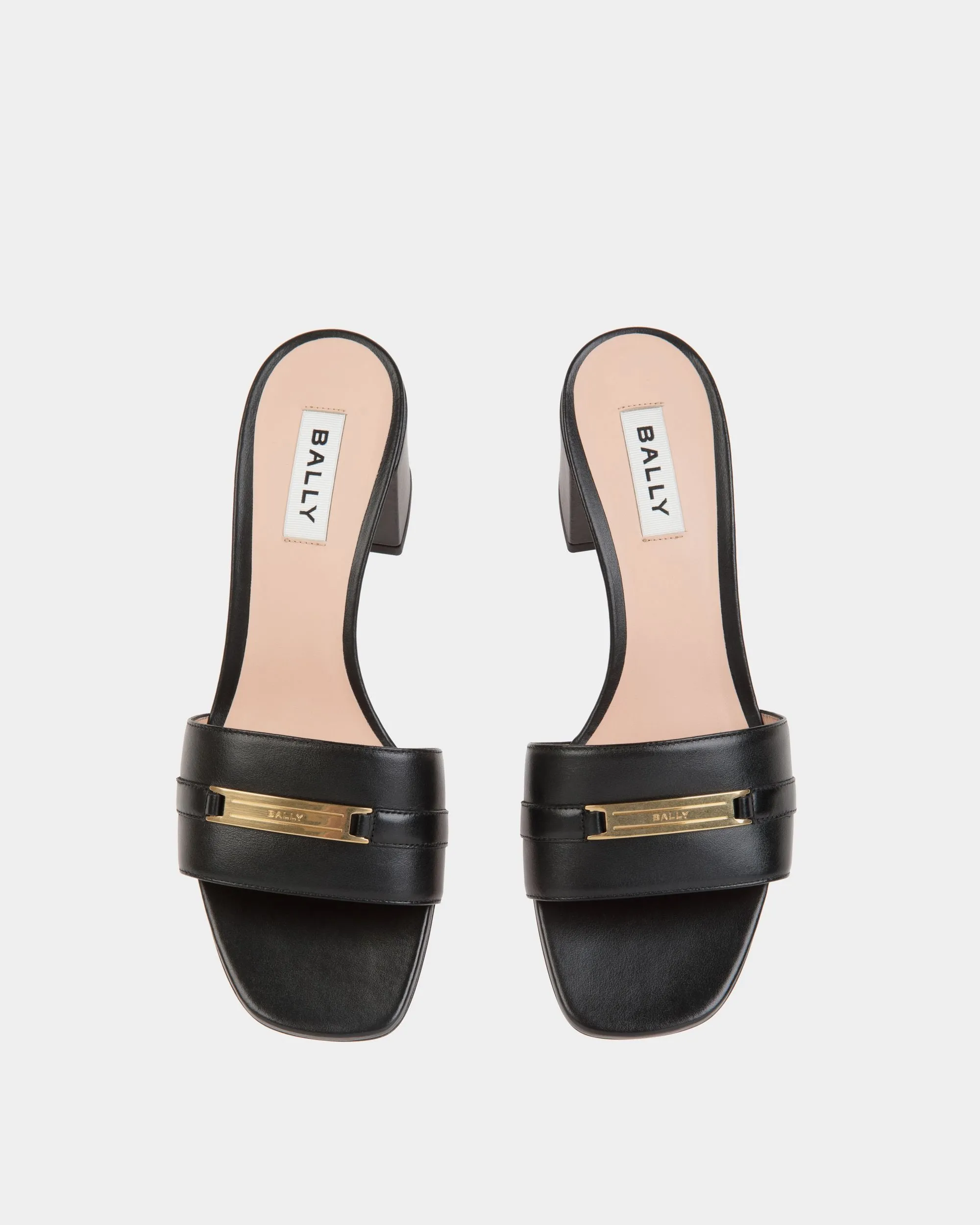 Deco Sandal in Black Leather