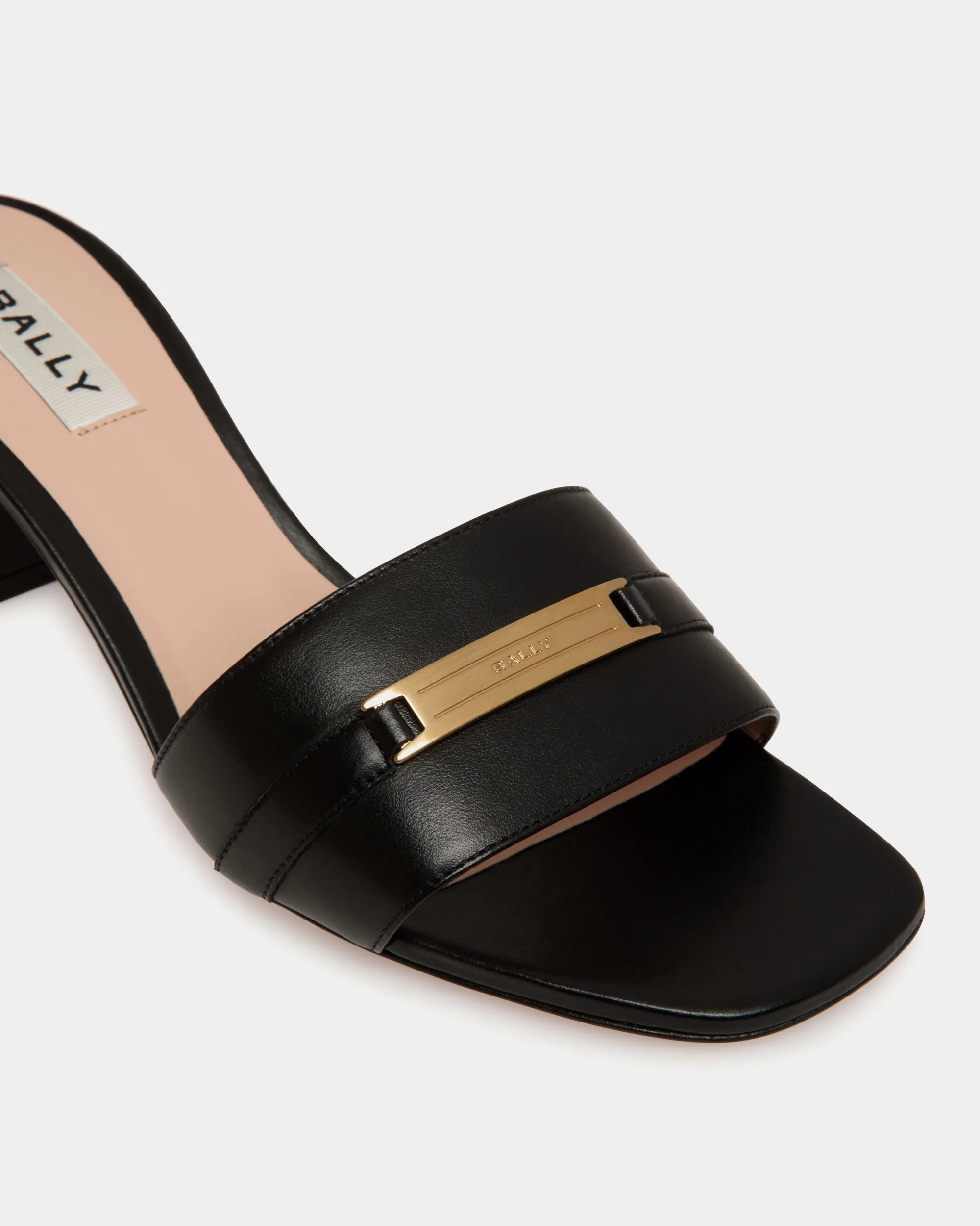 Deco Sandal in Black Leather