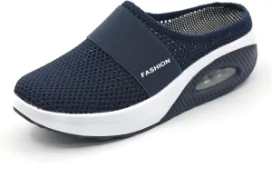 Diabetic Air-Cushion Slip-On Walking Shoes, Orthopedic Diabetic Slippers, with Arch-Support for Women