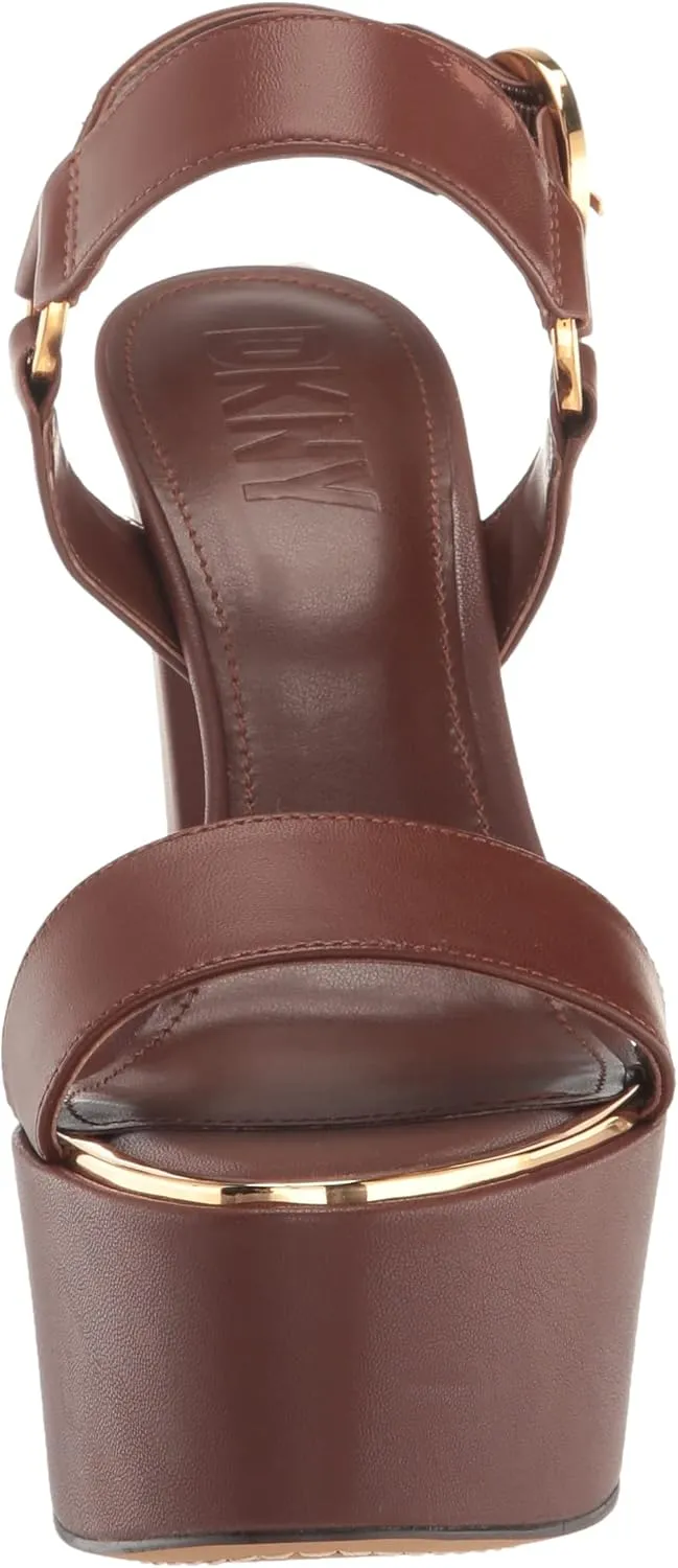 DKNY Women's Everyday Block Heel Shila-Platform ANK Heeled Sandal