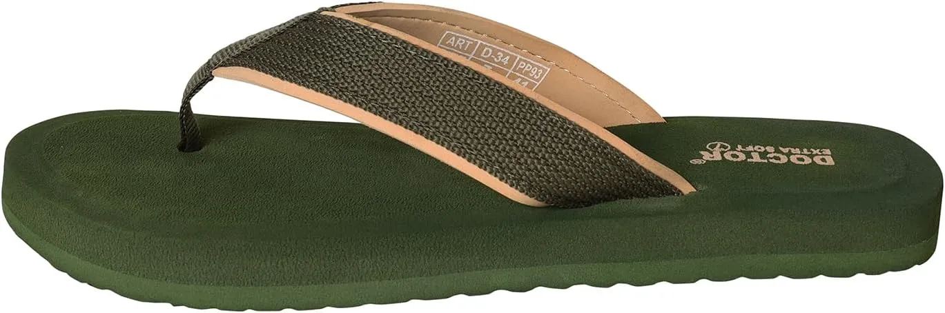 Doctor Slippers for Men's Orthopedic Diabetic Non-Slip Lightweight Durable Cushion Comfortable Flat Mcr Casual Stylish Dr Chappals and House Flip flops For Gent's and Boy’s D-34