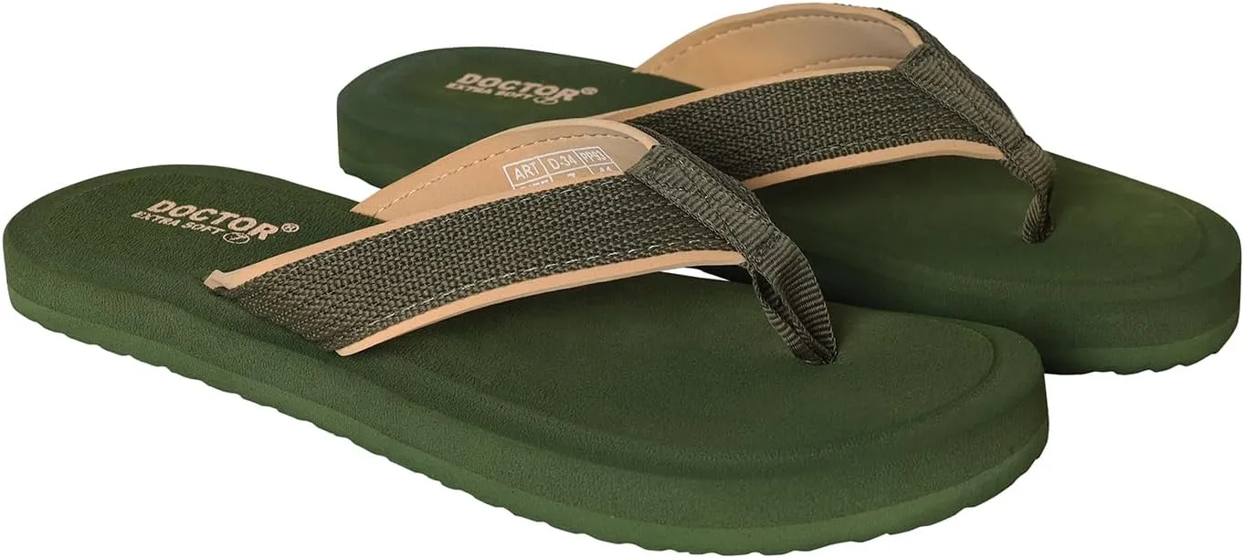 Doctor Slippers for Men's Orthopedic Diabetic Non-Slip Lightweight Durable Cushion Comfortable Flat Mcr Casual Stylish Dr Chappals and House Flip flops For Gent's and Boy’s D-34