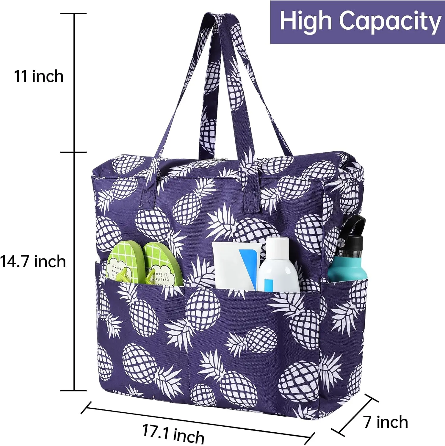 DOFOWORK Beach Bags for Women - Large Beach Bag Tote with Wet Pocket, Waterproof Sandproof with Zipper