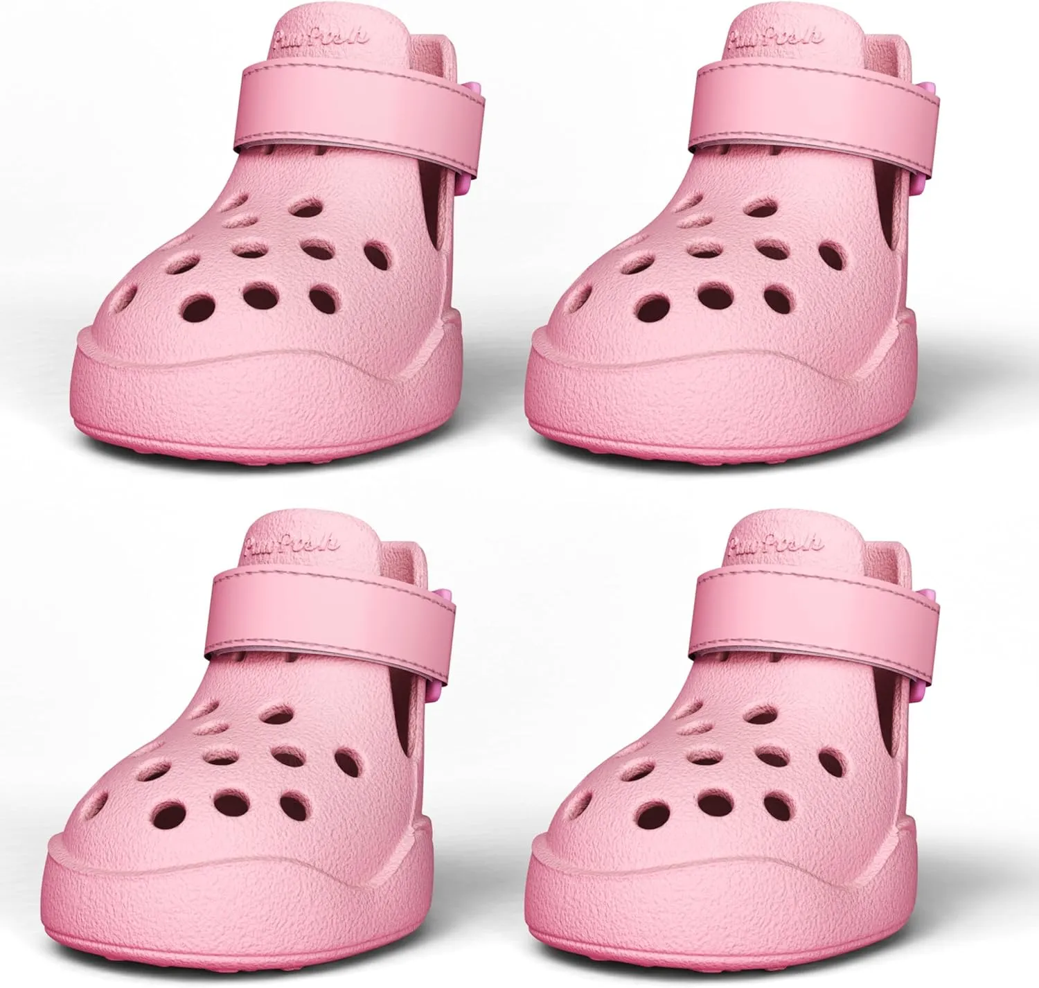 Dog Shoes: Non-Slip Waterproof Sandals for Hot Pavement & Winter, Breathable Perforated Boots, Large/Medium/Small Sizes, Ideal Paw Protector, Outdoor Clog Booties (Pink, Size 1: (1.92’'x1.49'')(L*W))