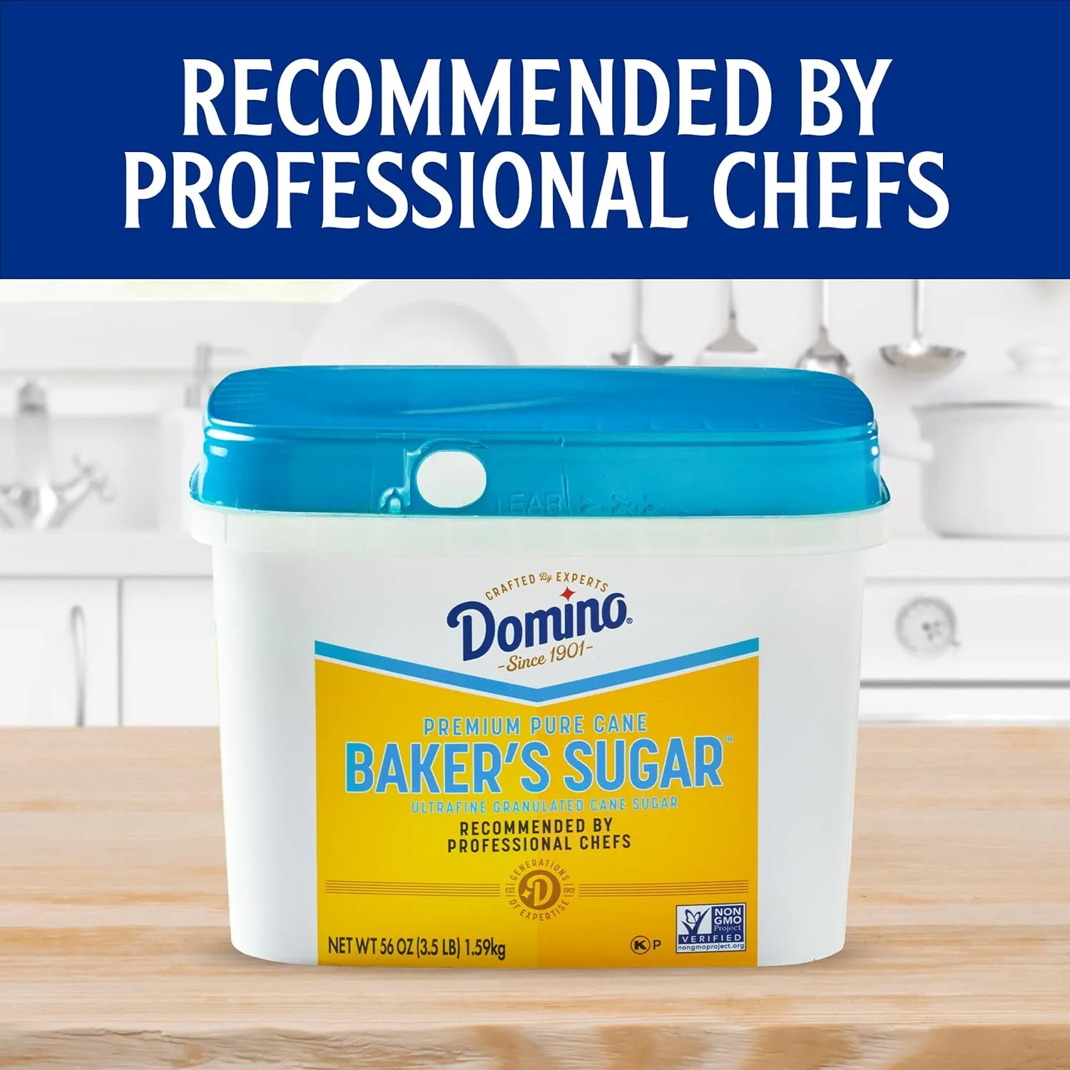 Domino Pure Cane Ultrafine Granulated Baker's Sugar™, 3.5 lb Easy Baking Tub