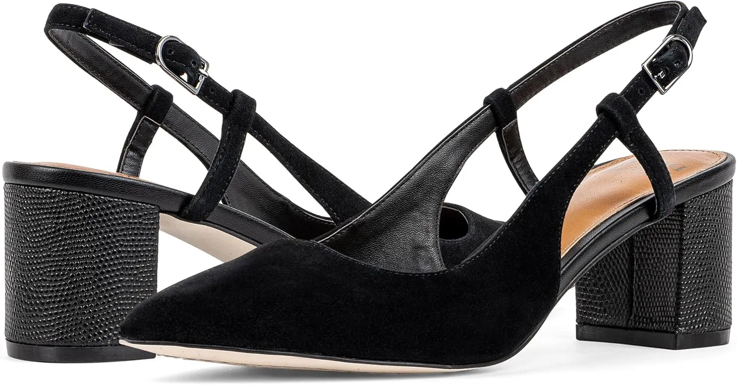 Donald Pliner Women’s SHANIE Slingback Pump Heel, 2" Block Heel Shoes for Comfort, Women’s Heels with Padded Insole