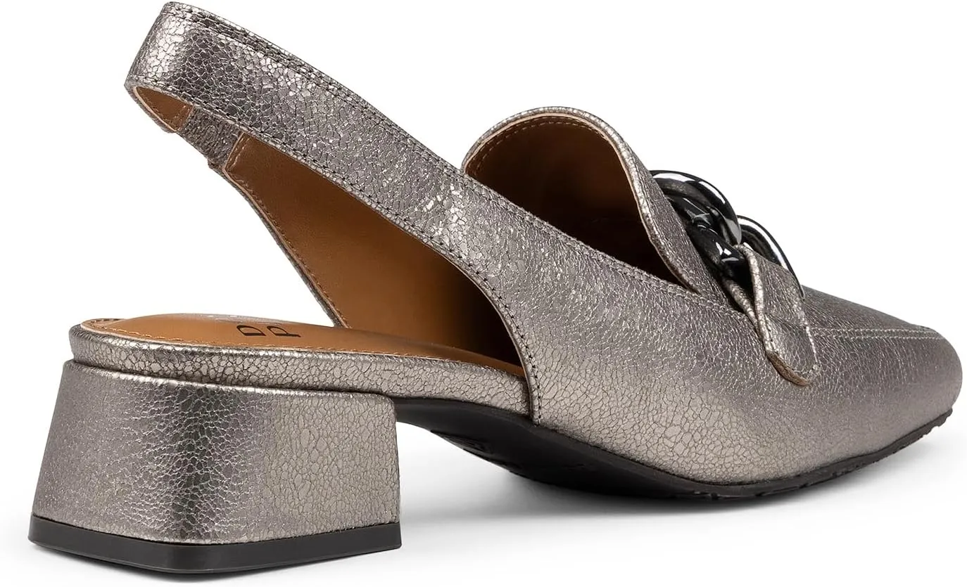 Donald Pliner Women’s Tegan Slingback Loafer Pump Heel – 1.5” Low Flared Heel Shoes for Comfort, Slip On Women’s Heels
