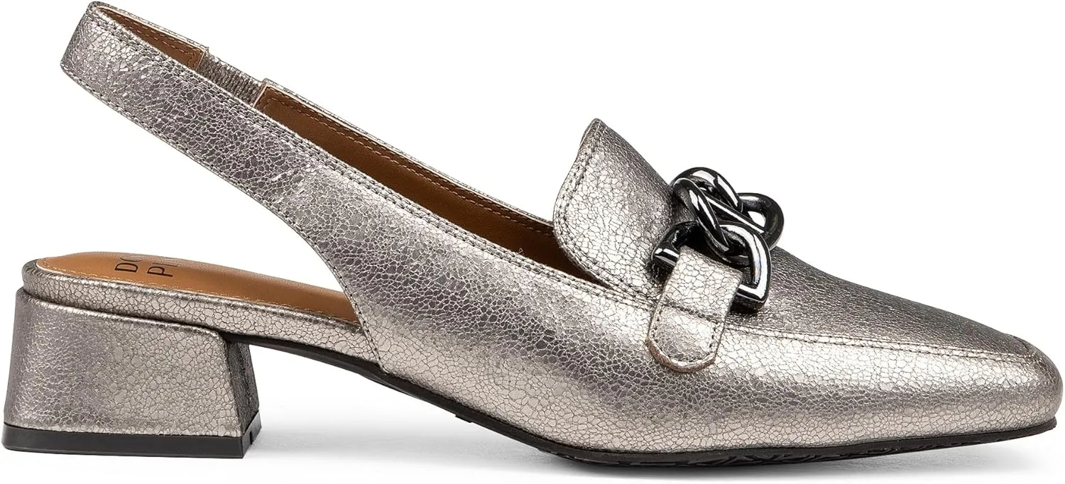 Donald Pliner Women’s Tegan Slingback Loafer Pump Heel – 1.5” Low Flared Heel Shoes for Comfort, Slip On Women’s Heels