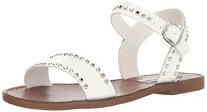 Donddis Flat Sandal White Leather 8 M Us