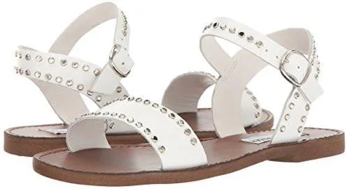 Donddis Flat Sandal White Leather 8 M Us