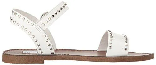 Donddis Flat Sandal White Leather 8 M Us