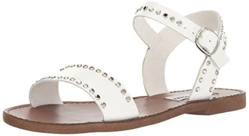 Donddis Flat Sandal White Leather 8 M Us