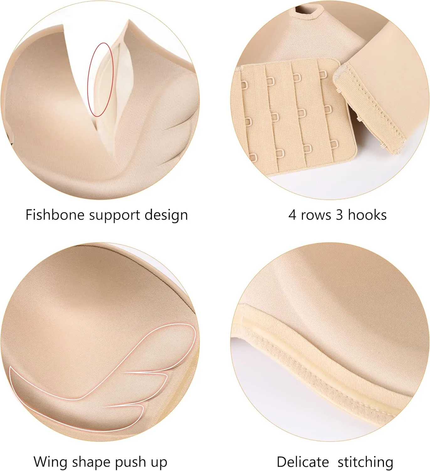 DotVol Women Hand Shape Custom Lift Invisible Wirefree Anti-Slip Strapless Push Up Bra