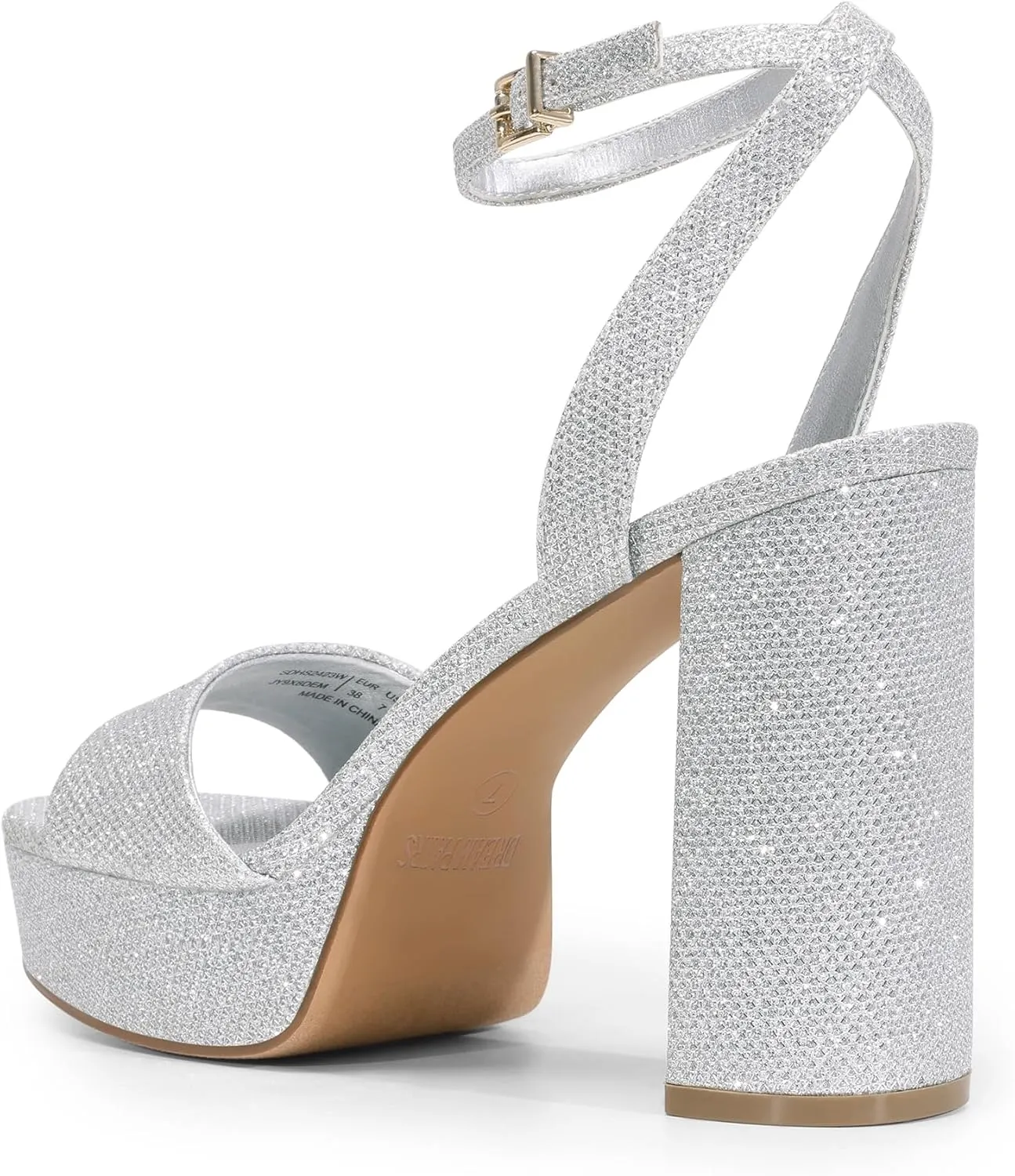 DREAM PAIRS Platform High Heels for Women Chunky Round Open Toe Ankle Strap Stylish Heeled Sandals for Party Prom Wedding