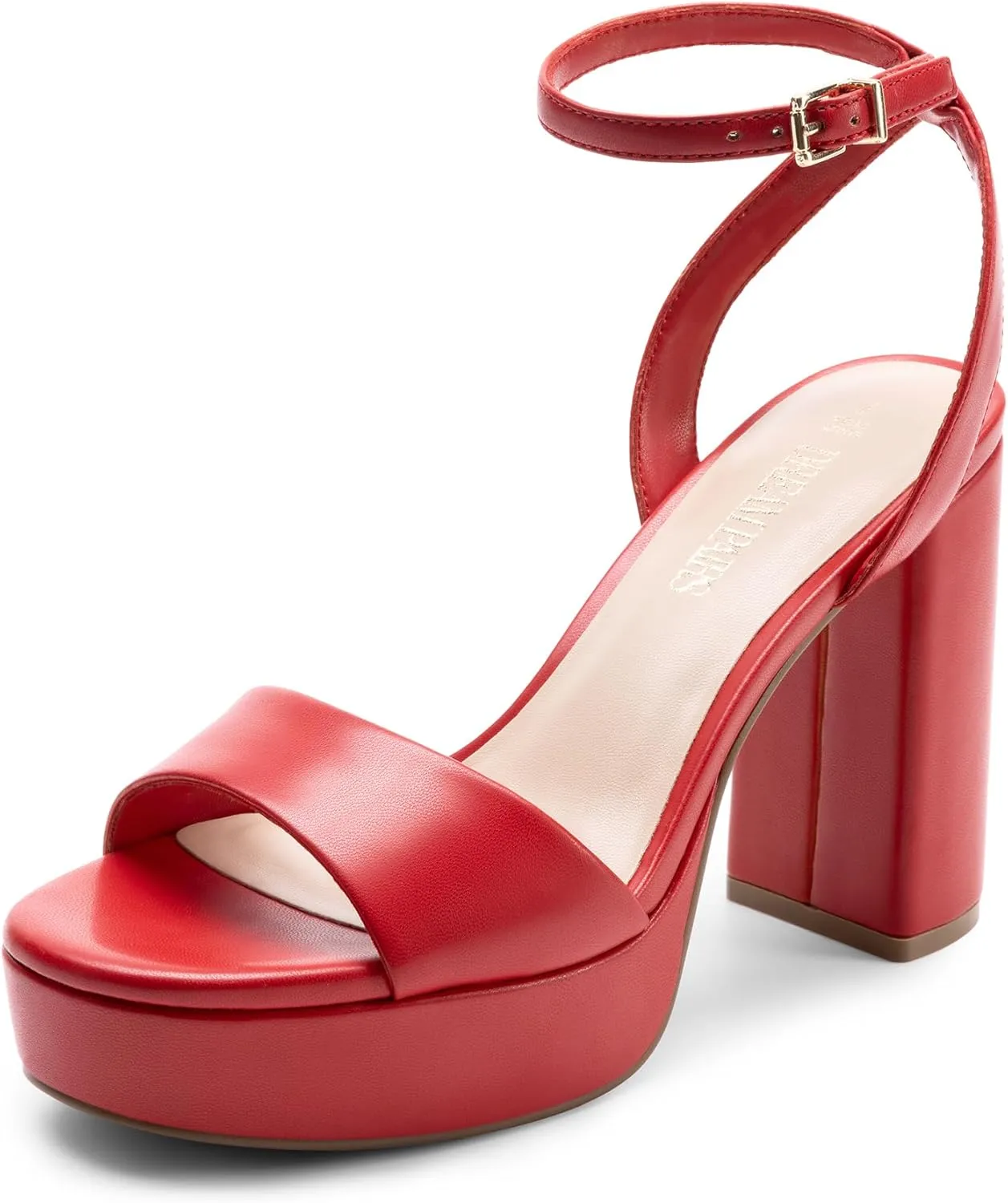 DREAM PAIRS Platform High Heels for Women Chunky Round Open Toe Ankle Strap Stylish Heeled Sandals for Party Prom Wedding
