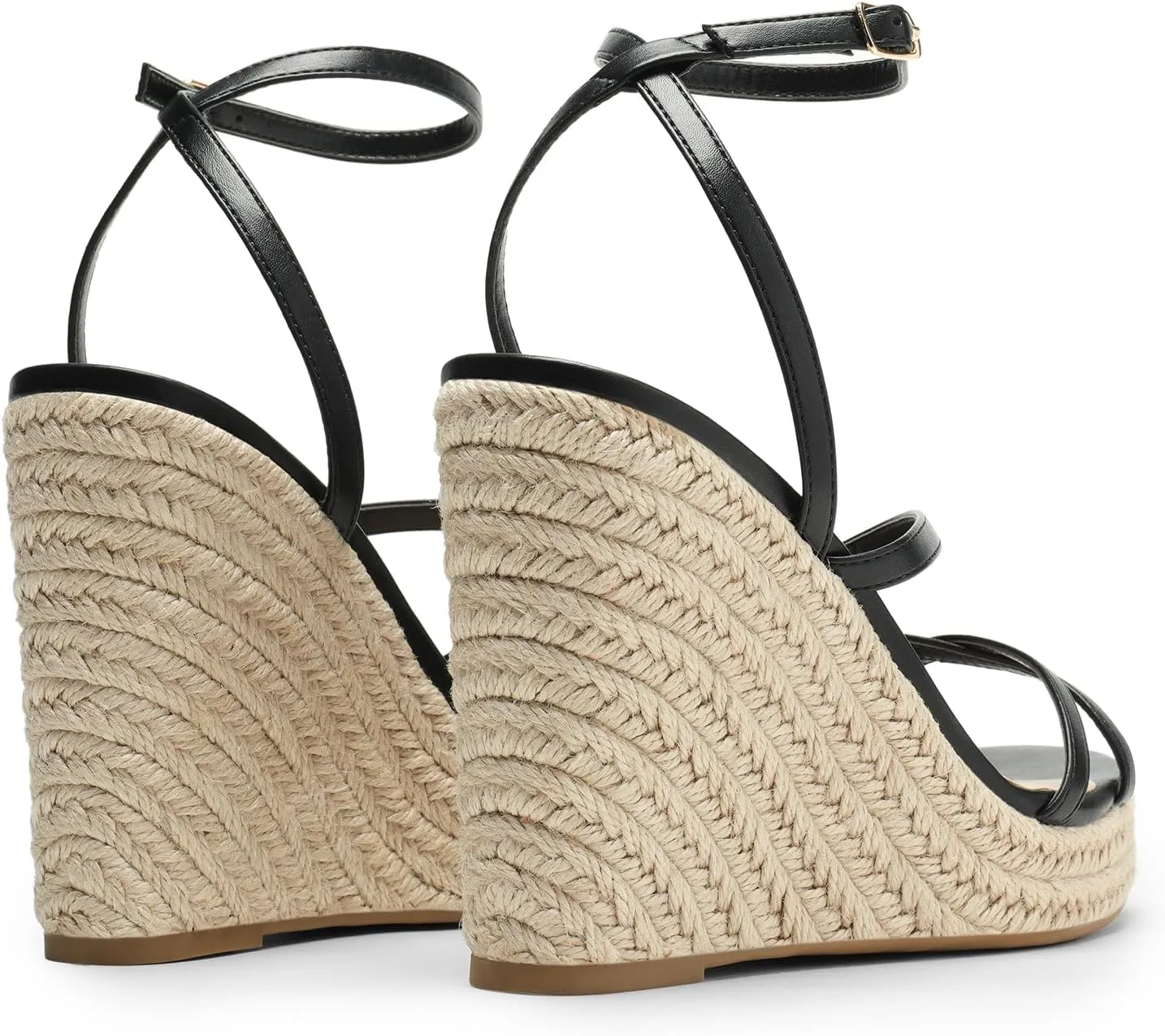 DREAM PAIRS Strappy Espadrille Platform Wedge Sandals for Women Dressy Summer, Comfortable Open Toe Sandals with Cushioned Insole and Ankle Strap Buckle