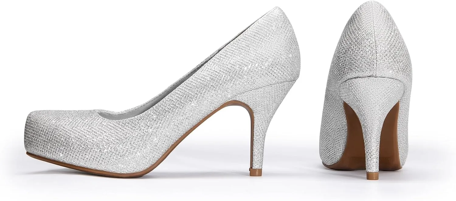 DREAM PAIRS Tiffany Women's Classic Elegant Versatile Low Stiletto Heel Dress Platform Pumps Shoes