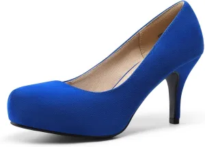 DREAM PAIRS Tiffany Women's Classic Elegant Versatile Low Stiletto Heel Dress Platform Pumps Shoes