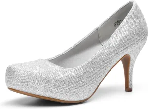 DREAM PAIRS Tiffany Women's Classic Elegant Versatile Low Stiletto Heel Dress Platform Pumps Shoes