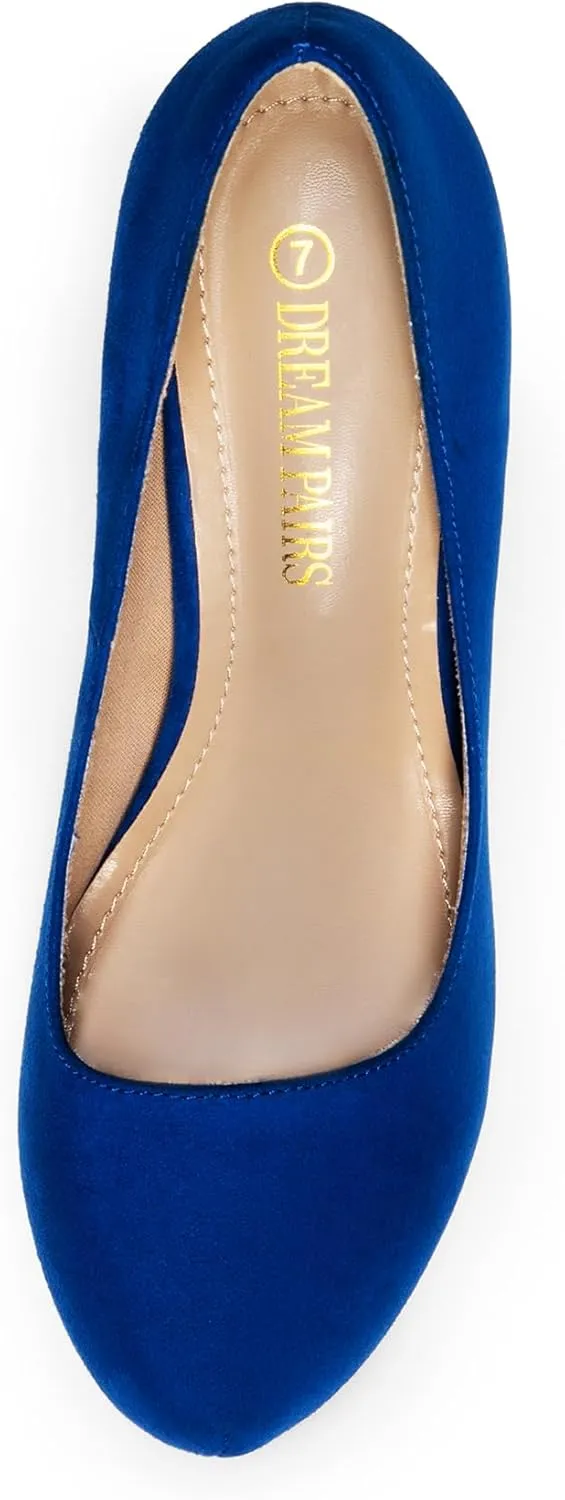 DREAM PAIRS Tiffany Women's Classic Elegant Versatile Low Stiletto Heel Dress Platform Pumps Shoes