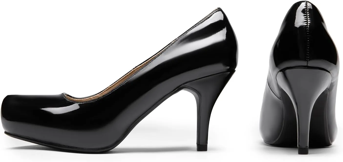 DREAM PAIRS Tiffany Women's Classic Elegant Versatile Low Stiletto Heel Dress Platform Pumps Shoes