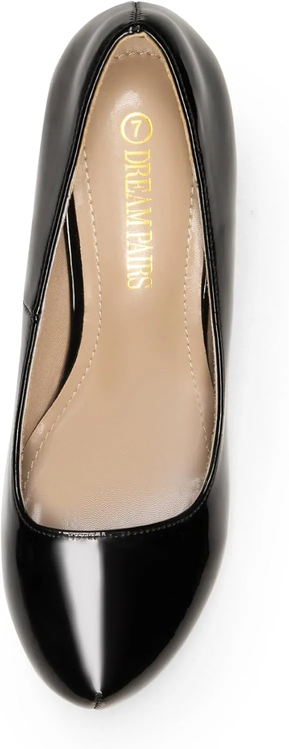 DREAM PAIRS Tiffany Women's Classic Elegant Versatile Low Stiletto Heel Dress Platform Pumps Shoes