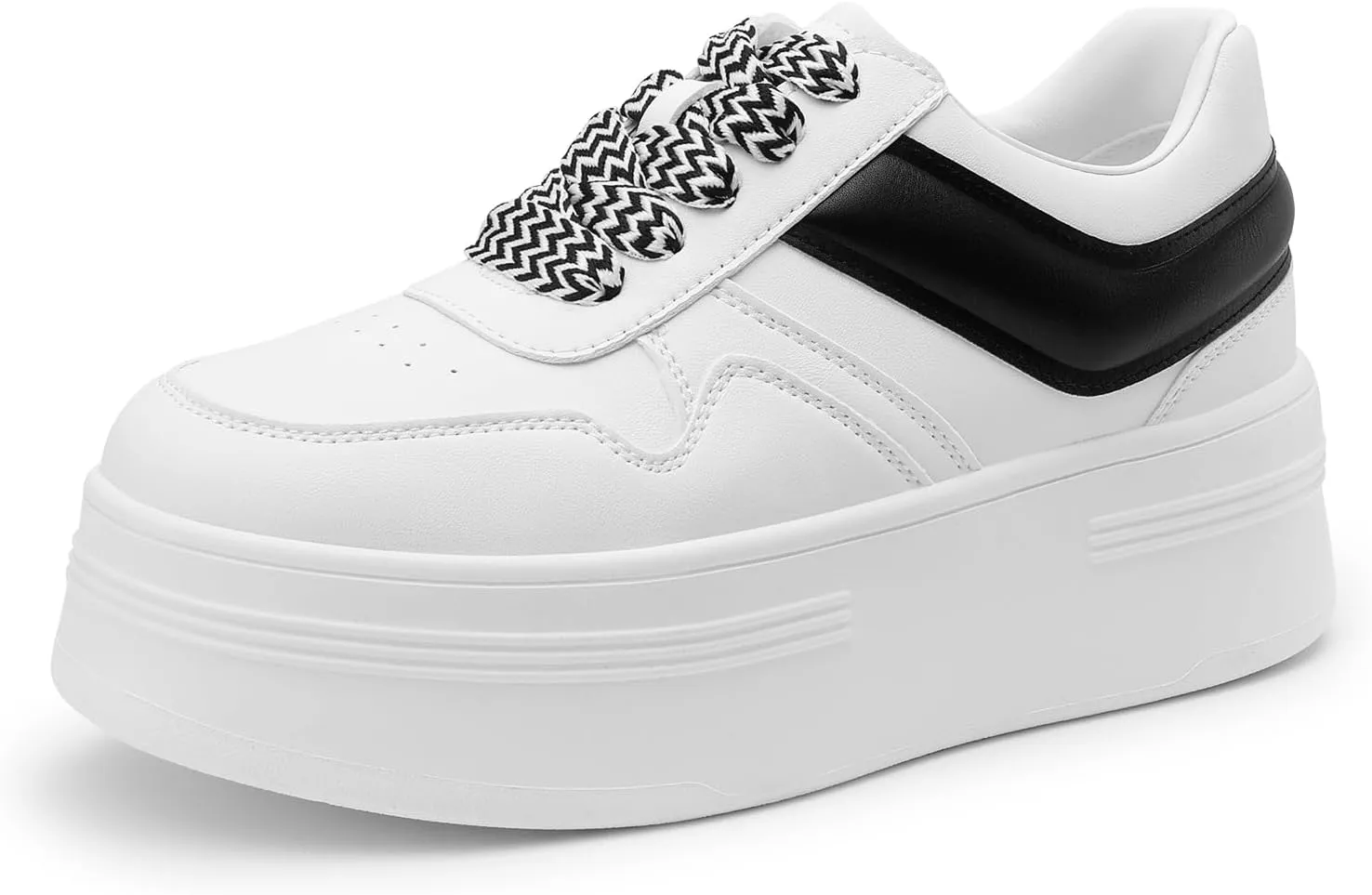 DREAM PAIRS Women Platform High Heel Fashion Sneakers Walking Lace Up Lightweight Stylish Classic Casual Sneaker.