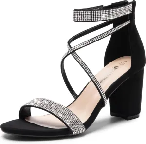 DREAM PAIRS Women's Chunk Low Heel Pump Sandals
