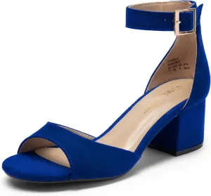 DREAM PAIRS Womens Chunkle Low Heel Pump Ankle Strap Dress Sandal
