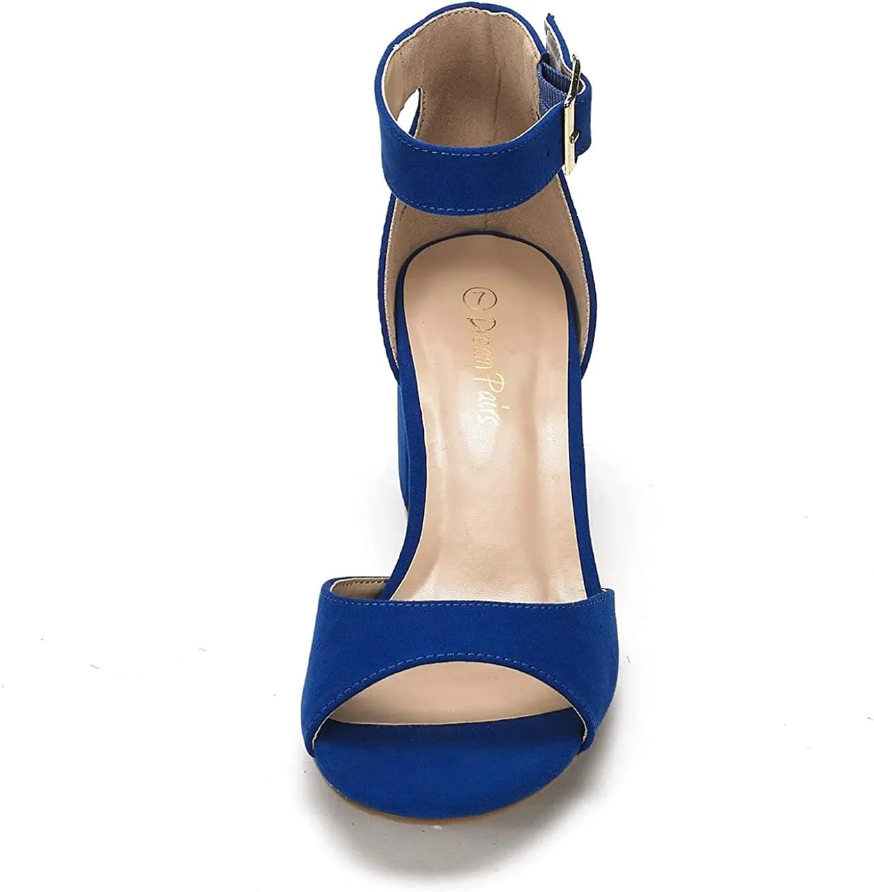 DREAM PAIRS Womens Chunkle Low Heel Pump Ankle Strap Dress Sandal
