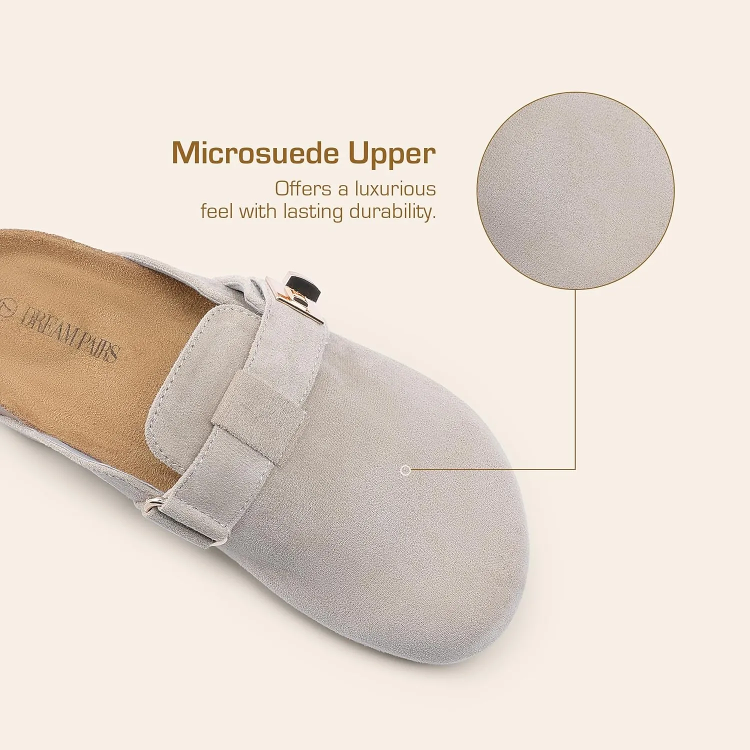 DREAM PAIRS Women's Clogs for Women Mules Cork Footbed Slip-On Shoes with Arch Support