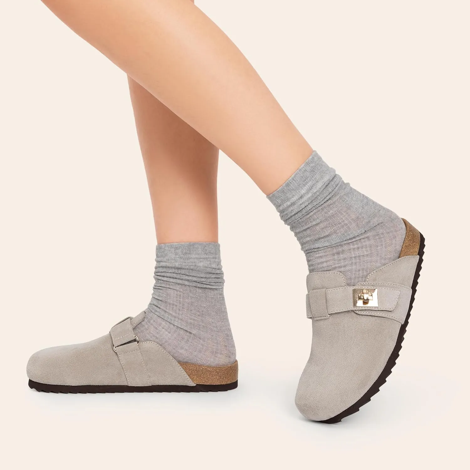 DREAM PAIRS Women's Clogs for Women Mules Cork Footbed Slip-On Shoes with Arch Support