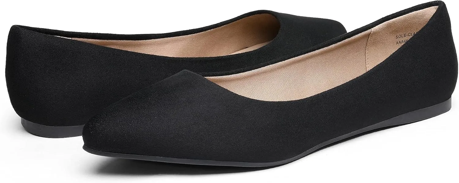 DREAM PAIRS Women's Dress Pointed Toe Flats Ballet Comfort Soft Slip On Casual Flat Shoes for Work Office Business