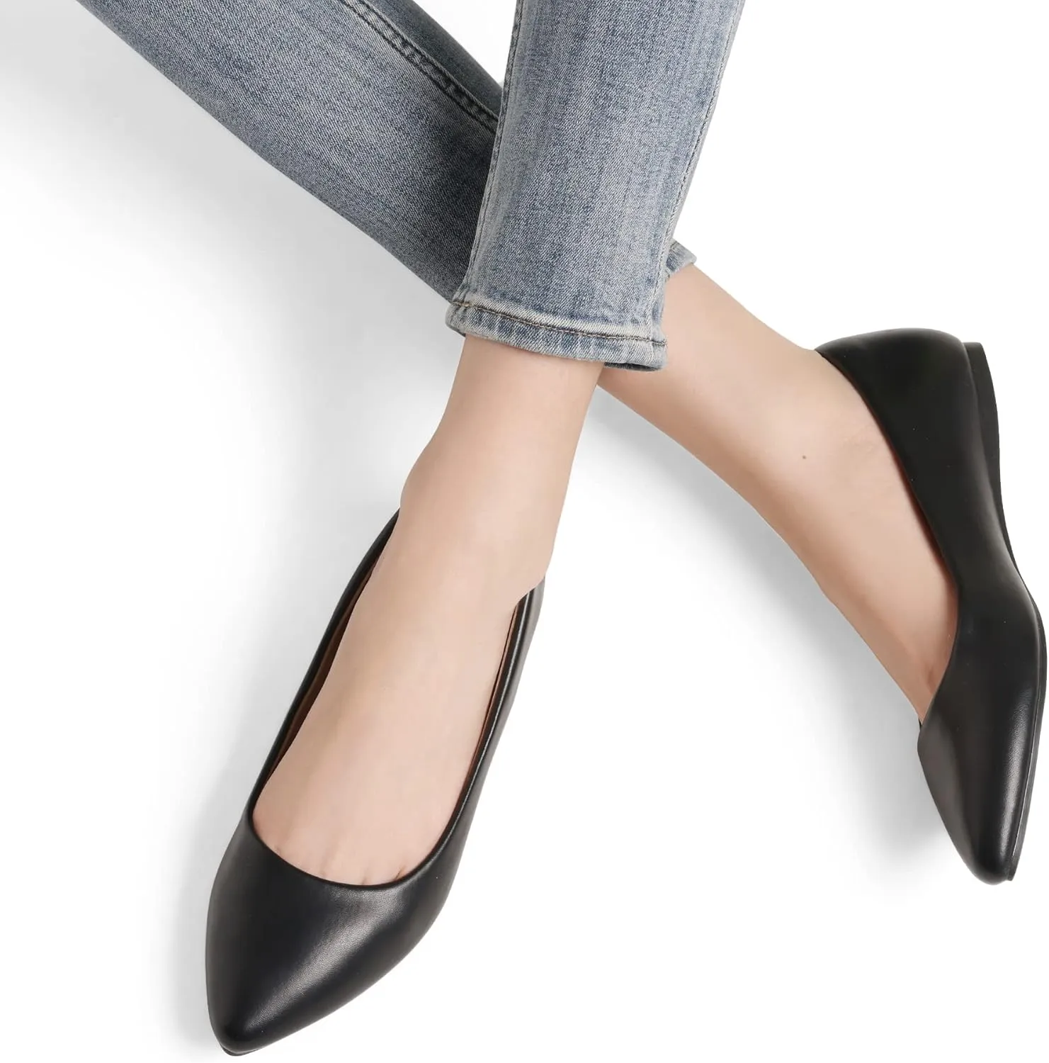 DREAM PAIRS Women's Dress Pointed Toe Flats Ballet Comfort Soft Slip On Casual Flat Shoes for Work Office Business