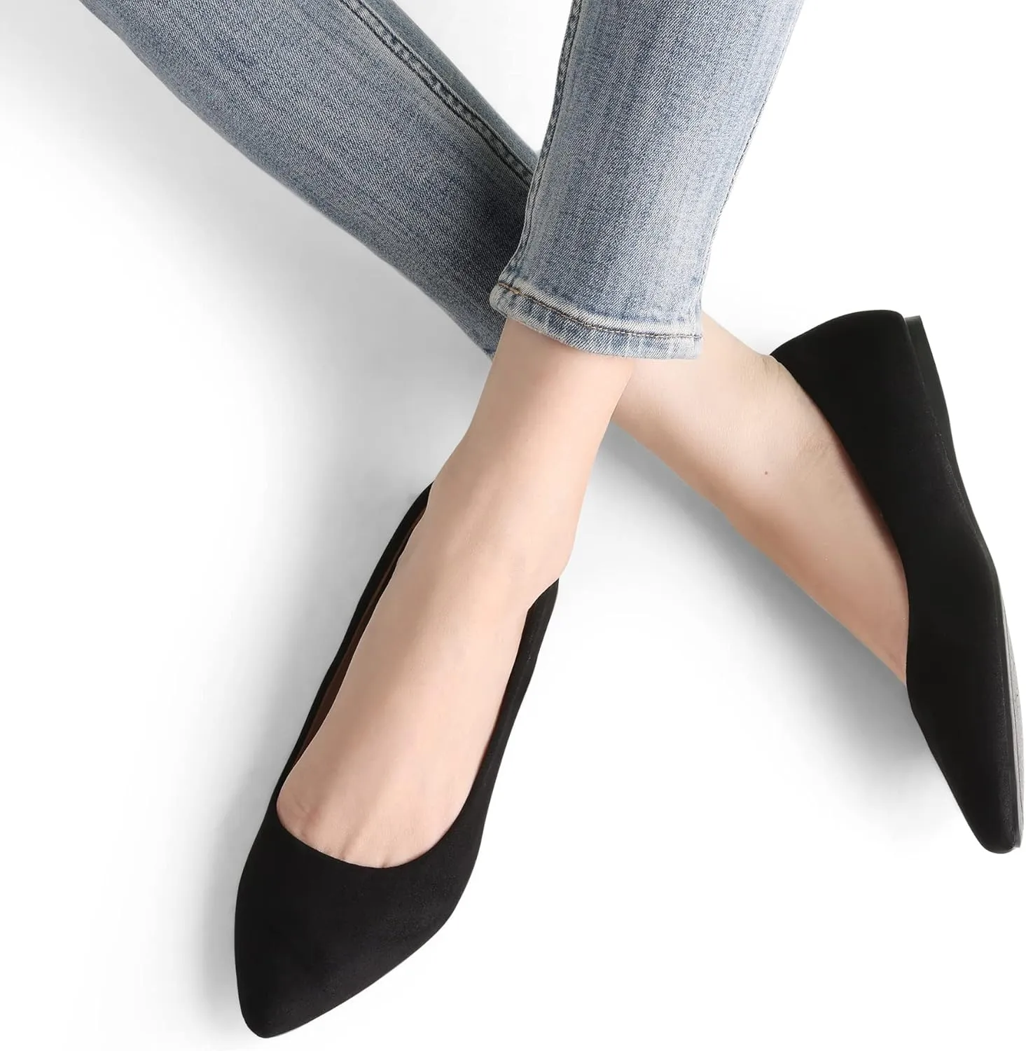 DREAM PAIRS Women's Dress Pointed Toe Flats Ballet Comfort Soft Slip On Casual Flat Shoes for Work Office Business