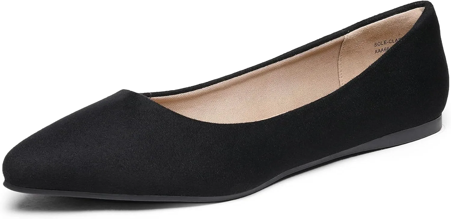 DREAM PAIRS Women's Dress Pointed Toe Flats Ballet Comfort Soft Slip On Casual Flat Shoes for Work Office Business