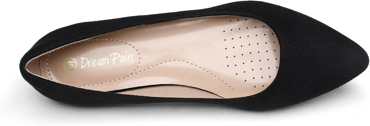 DREAM PAIRS Women's Dress Pointed Toe Flats Ballet Comfort Soft Slip On Casual Flat Shoes for Work Office Business