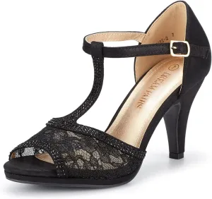 DREAM PAIRS Women's Fashion Stilettos Open Toe Pump Heel Sandals