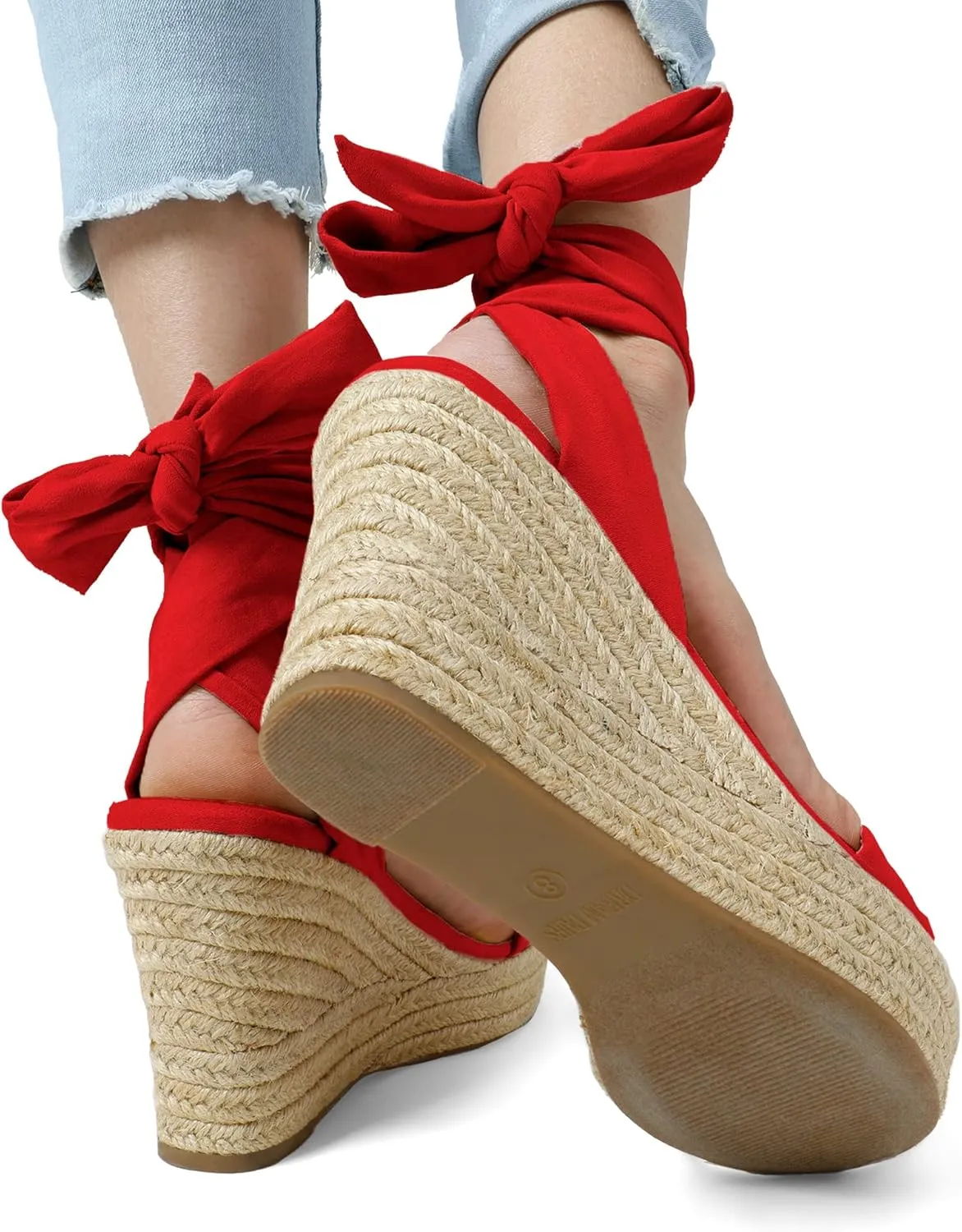 DREAM PAIRS Womens Open Toe Espadrilles Wedges Tie Lace Up Cute Ankle Strap Platform Sandals Dressy Shoes