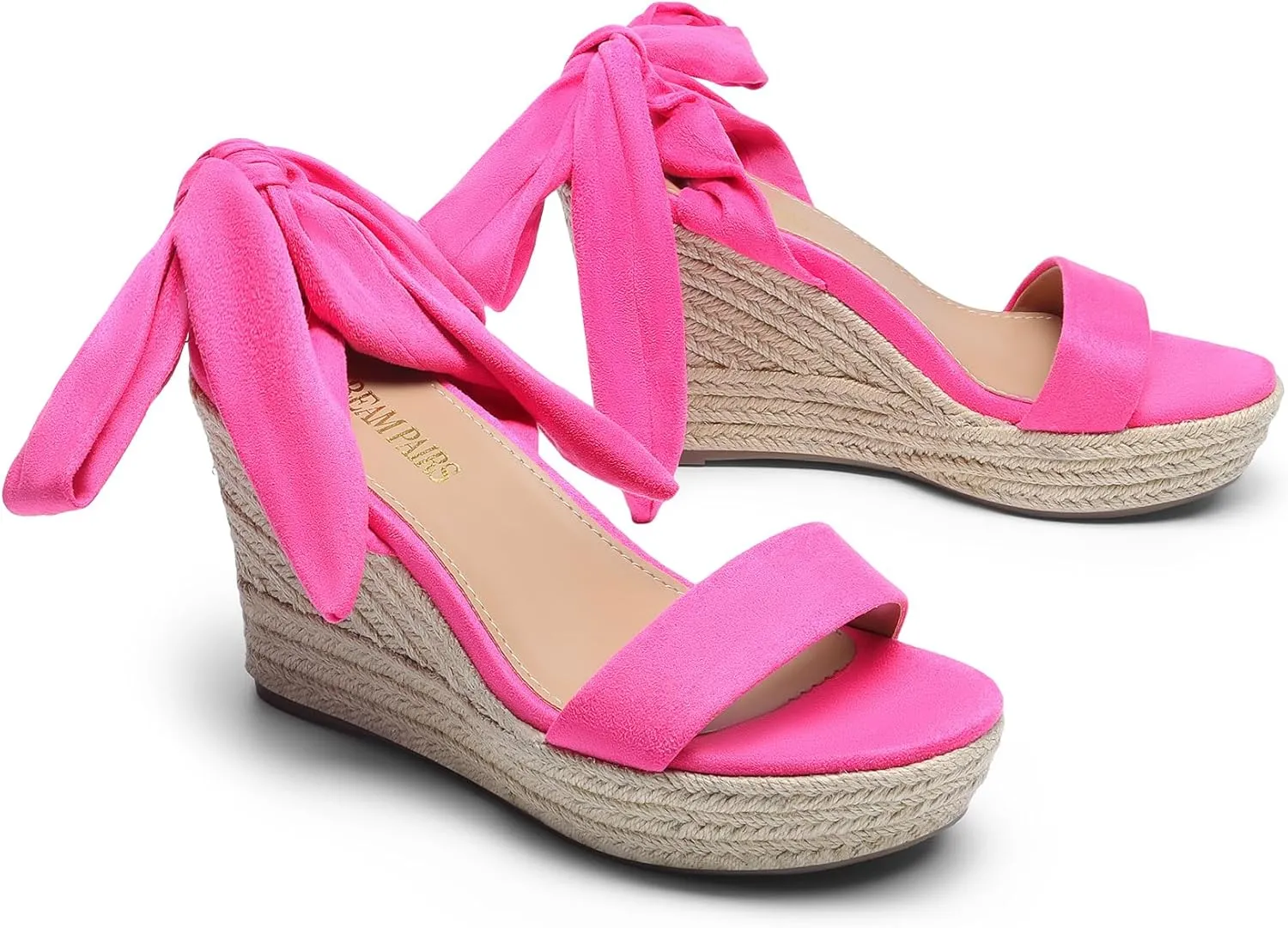 DREAM PAIRS Womens Open Toe Espadrilles Wedges Tie Lace Up Cute Ankle Strap Platform Sandals Dressy Shoes