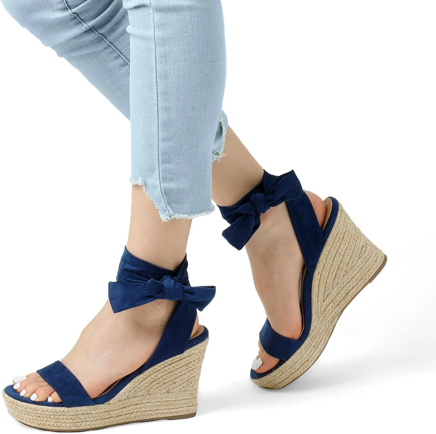 DREAM PAIRS Womens Open Toe Espadrilles Wedges Tie Lace Up Cute Ankle Strap Platform Sandals Dressy Shoes