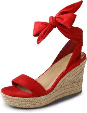 DREAM PAIRS Womens Open Toe Espadrilles Wedges Tie Lace Up Cute Ankle Strap Platform Sandals Dressy Shoes